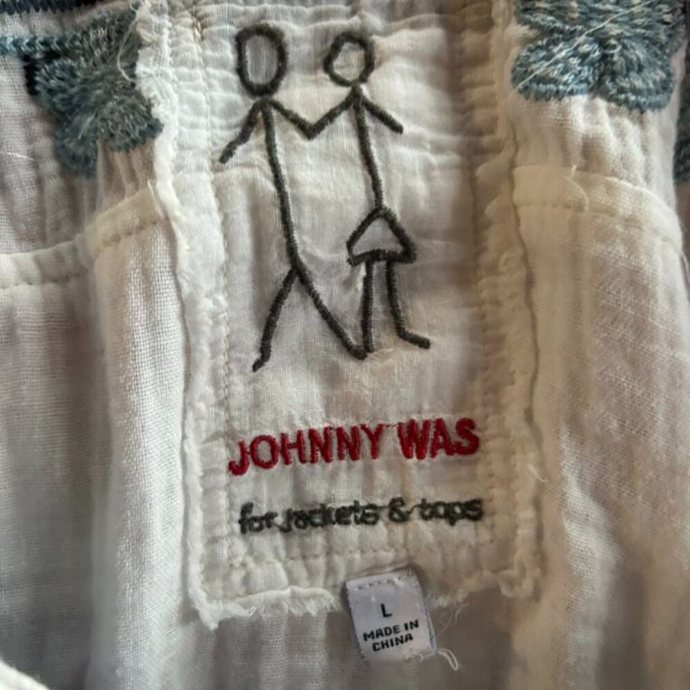 Johnny Was Vedera Gauze Embroidered Peasant blouse Large - Picture 3 of 3